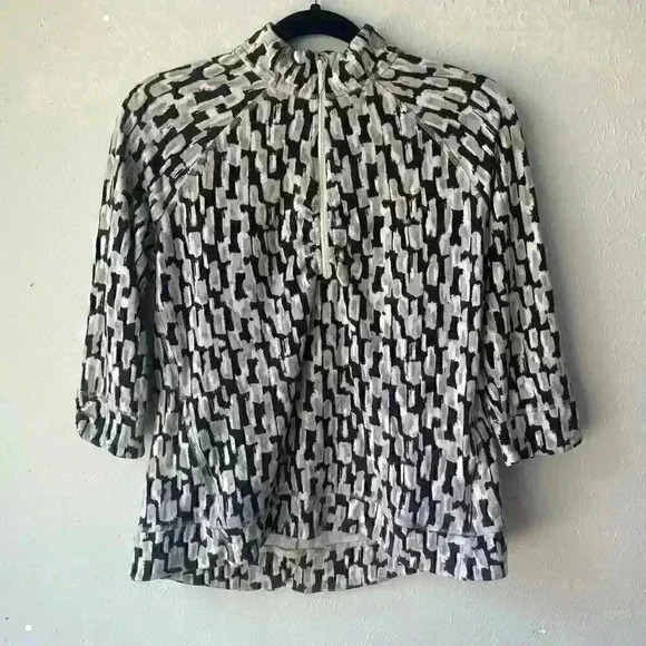 Talbots Womens Size MP Mock Turtle Mid Sleeve Pullover Quarter‎ Zip Stretch - Picture 1 of 8